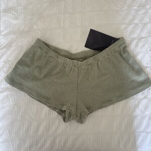 Brandy Melville Olive Striped Shorts